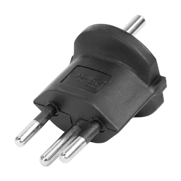 Fixadapter T12 Schuko-CH 3-polig schwarz