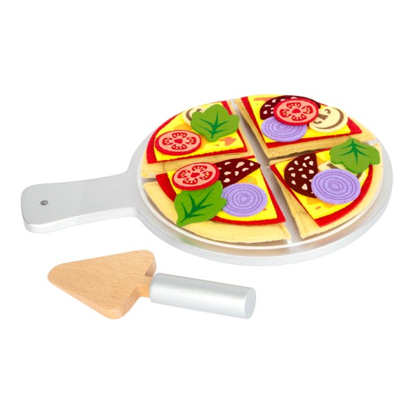 Stoff-Pizza mit Teller (Pizzabrett)
