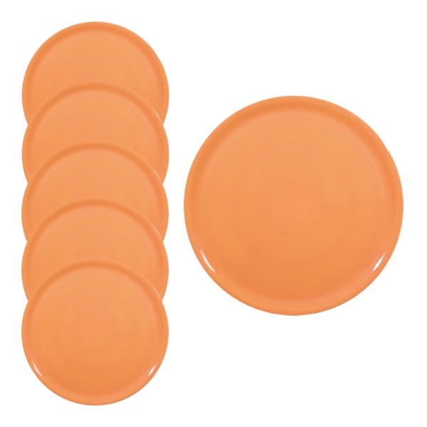 Assiette à pizza 33cm, orange lot 6 pc