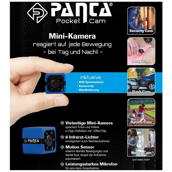 Panta Pocket Mini Kamera inkl. 8 GB SD