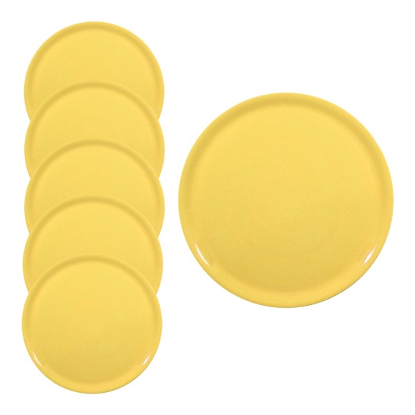 Assiette à pizza 33cm, jaune lot 6 pc