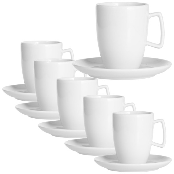 Tasses à macchiato av. soucoupe Lot 6pcs