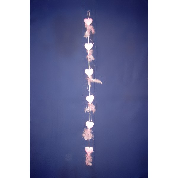 Déco suspendre - plumes, cœurs, perles