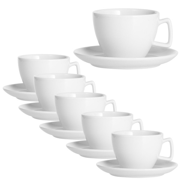 Tasses à café avec soucoupe, Lot 6 pcs