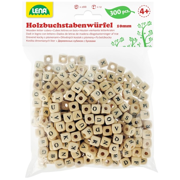 Holz Buchstabenwürfel 300 Stück mit Loch