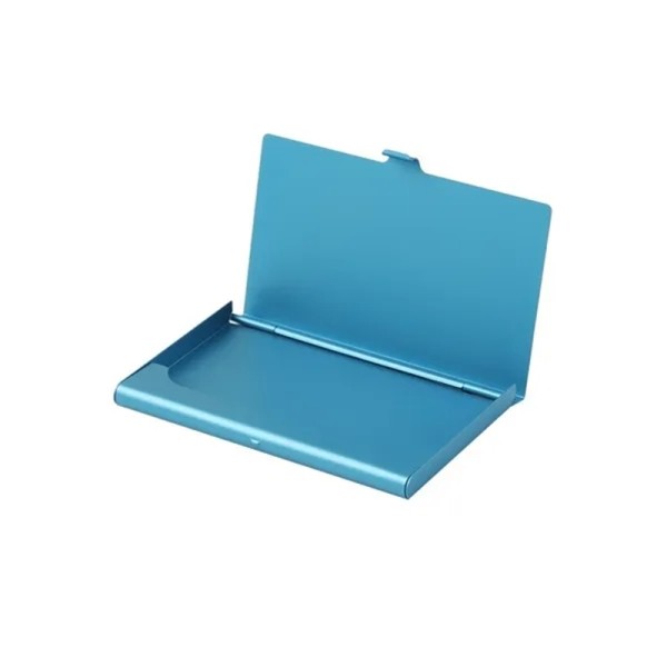 Visitenkartenetui blau, aus Metall