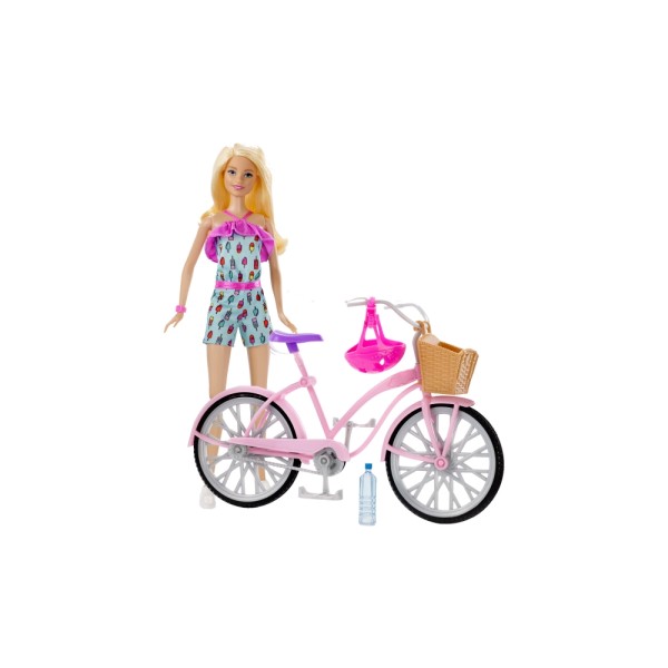 Barbie Puppe mit Fahrrad (Velo)