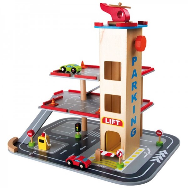 Spielzeug- Parkhaus, -Holzrampen-