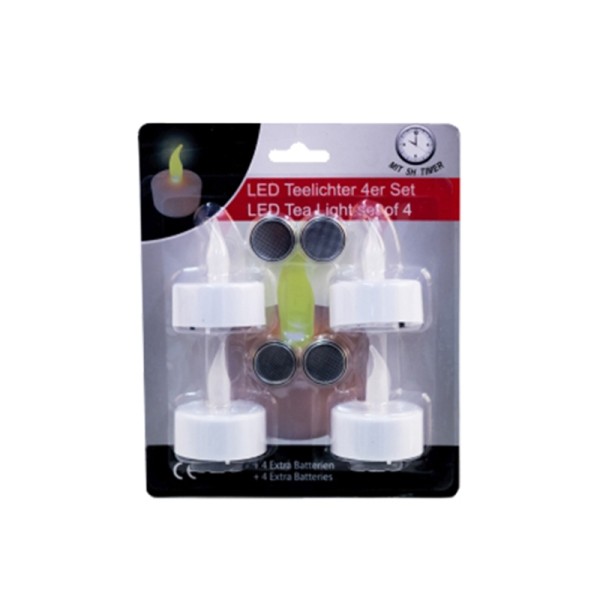 Bougie chauffe-plat 4pc av timer + pile