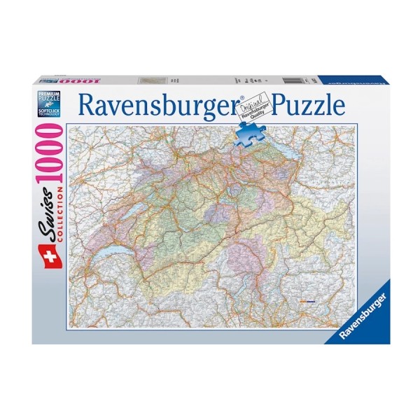 Puzzle 1000 pcs - Carte de la Suisse