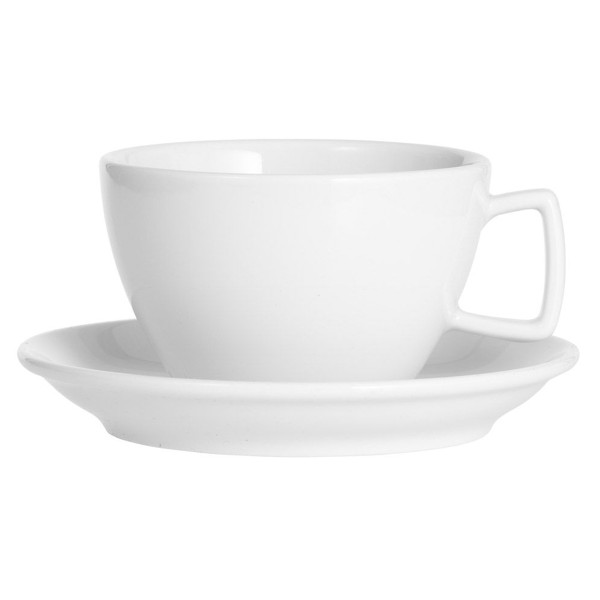Tasse à café au lait avec soucoupe