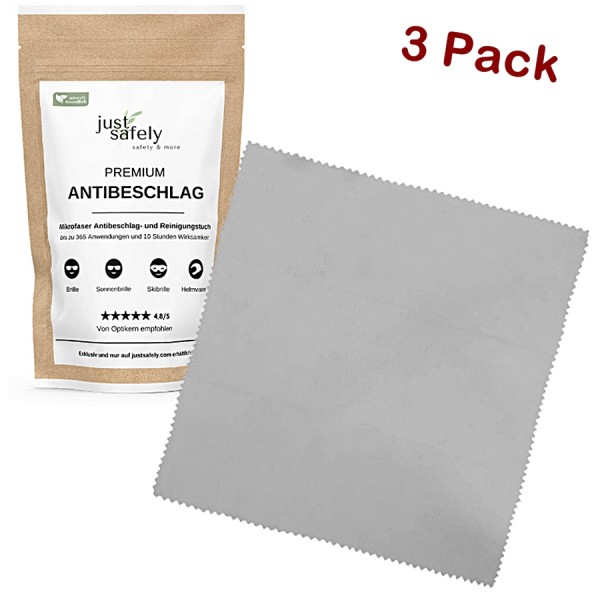 Antibeschlag Brillenputztuch JS, 3 Stk.