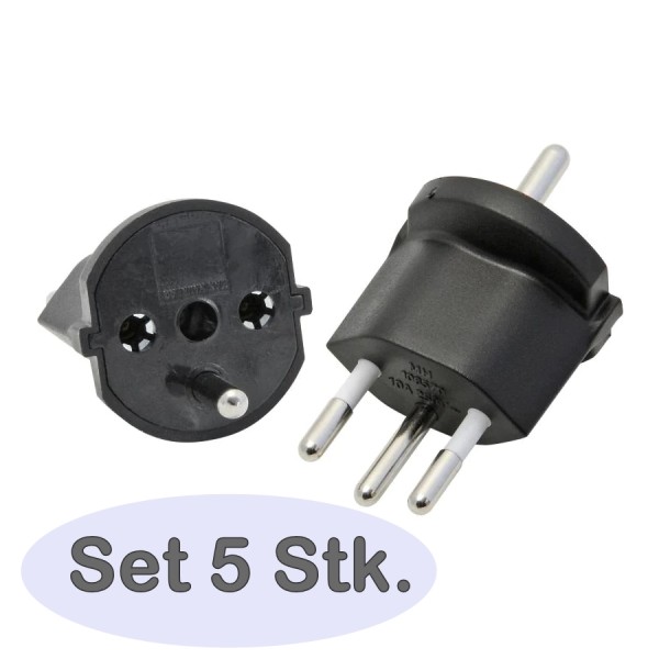 Adaptateur fixe T12/Schuko CH 3pol. 5 pc
