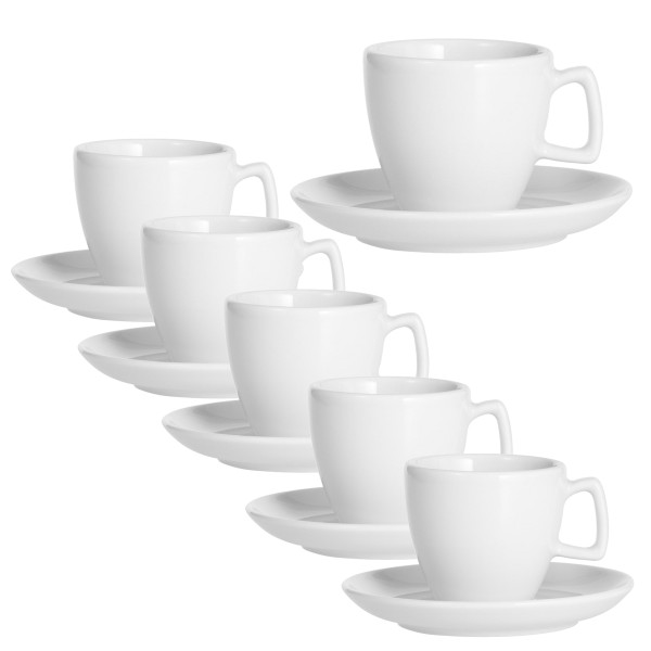 Tasses à espresso avec soucoupe Lot 6pcs