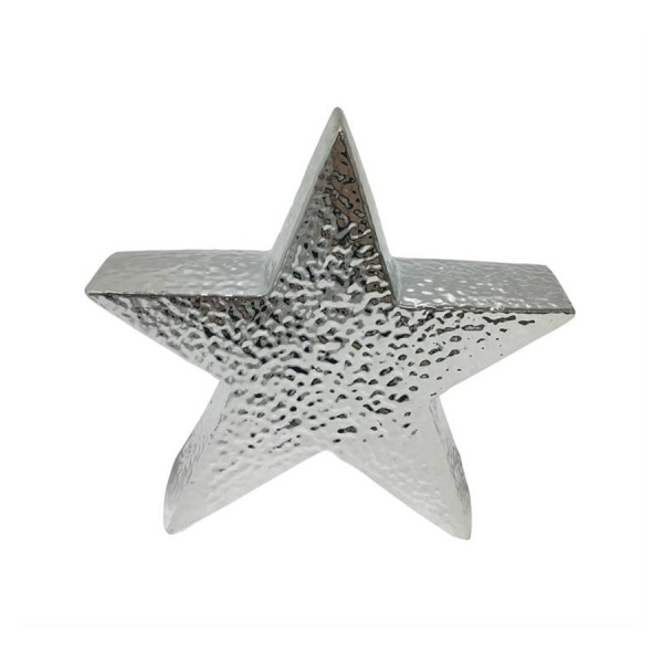 Étoile décorative argentée à poser 19 cm