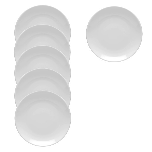 Assiette plate 21 cm, lot de 6 pièces