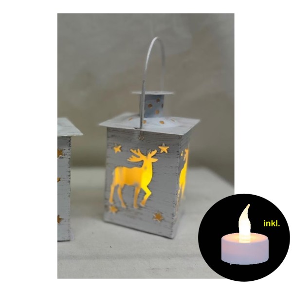 Photophore cerf, avec bougie incl pile