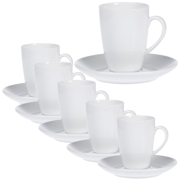 Kaffeetasse hoh mit Unterteller Set 6Stk