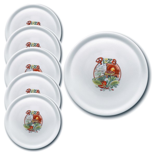 Assiette à pizza 33cm four pizza lot 6 pc