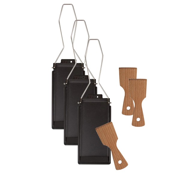 poêlons à raclette / griller lot 3 pcs