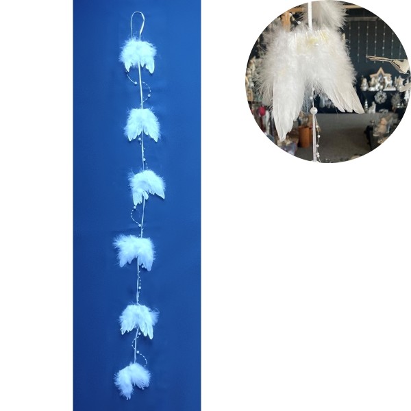 Déco suspendre - ailes de plumes, perles