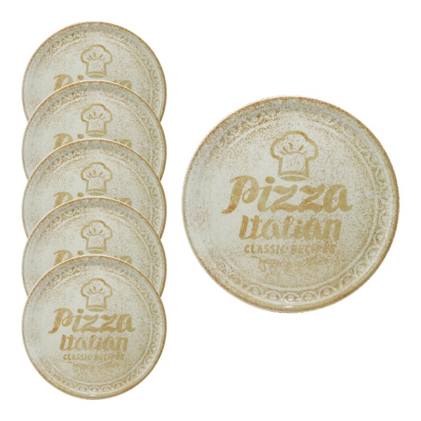 Assiette à pizza Italian Classic lot 6pc