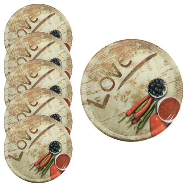 Assiette à pizza 33cm, LOVE lot 6 pc